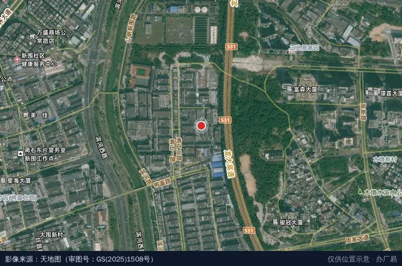 可亚迪工业园卫星位置示意图