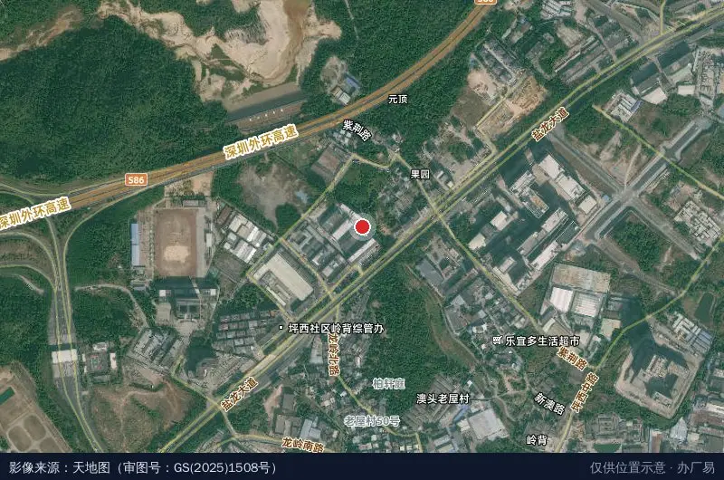嘉圆工业园卫星位置示意图