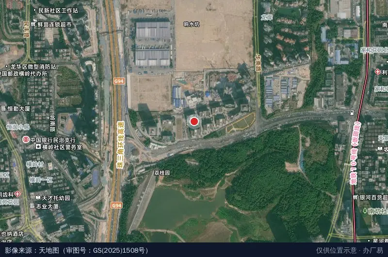 深国际华南数字谷卫星位置示意图