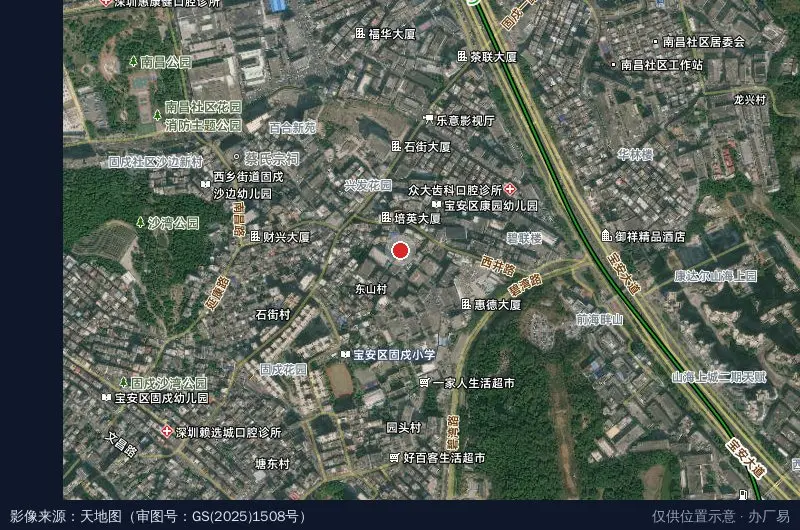 东山岗1号科技园卫星位置示意图