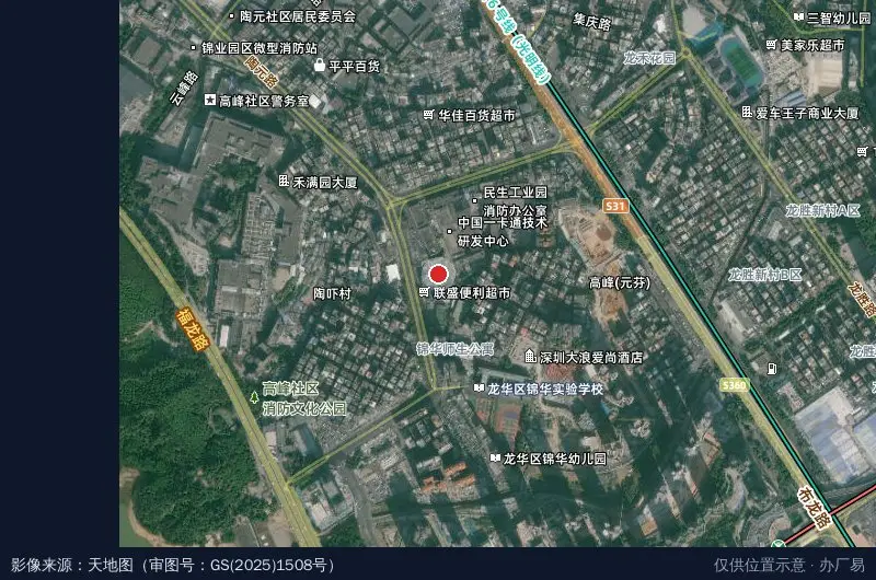 同创科技园卫星位置示意图