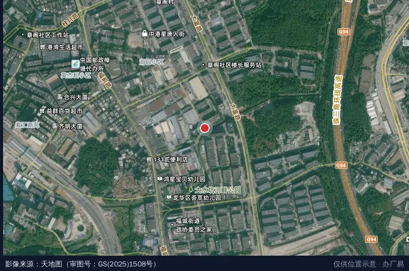 鸿安科技园卫星位置示意图