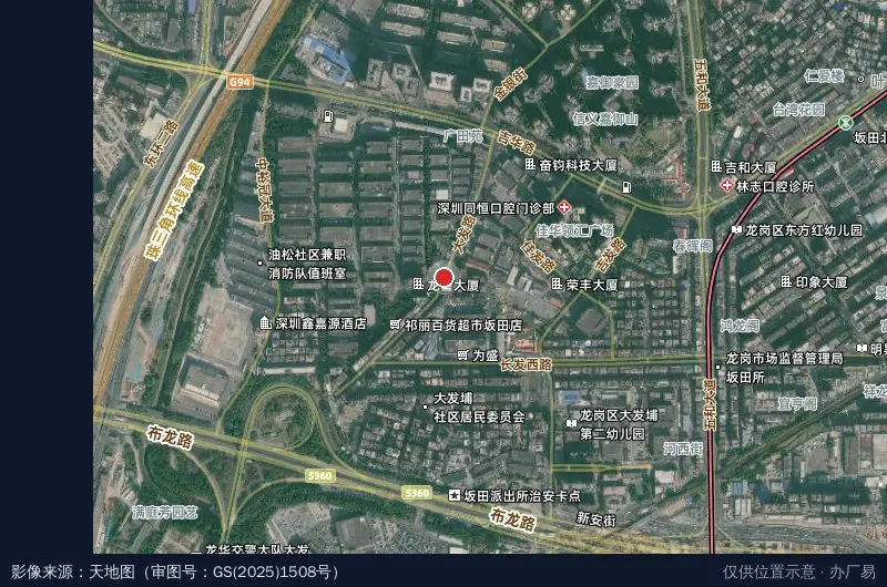恒泰科技园卫星位置示意图