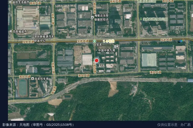 中新科技园区卫星位置示意图