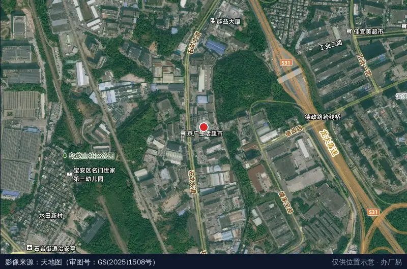 灿源科技园卫星位置示意图