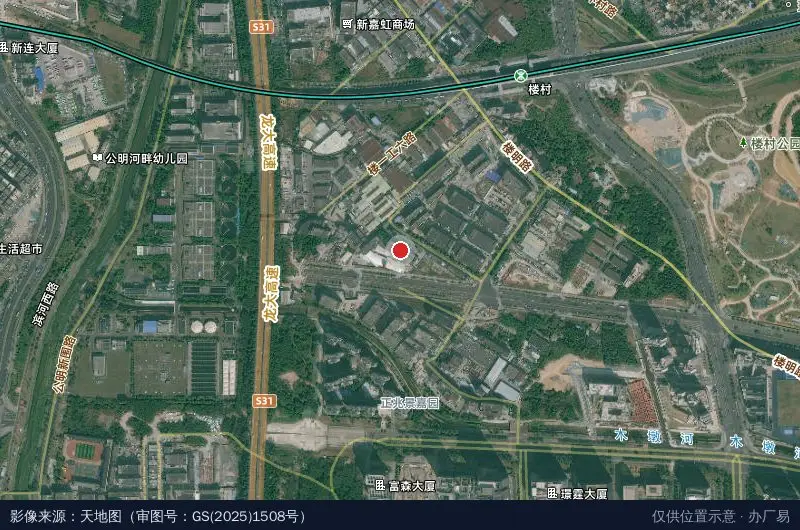 深圳光明常盈科技园卫星位置示意图