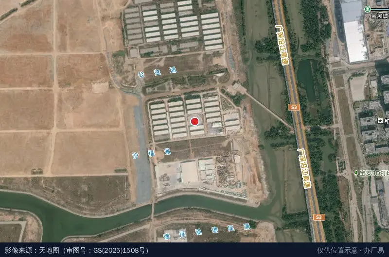 新钢物流园卫星位置示意图