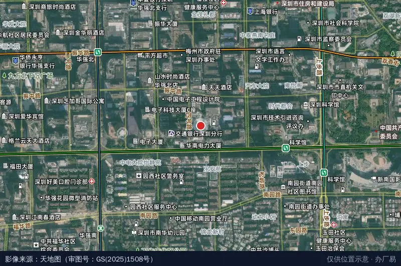 华强北全球电子物流园卫星位置示意图