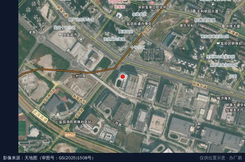 深国际智慧物流港深圳盐田卫星位置示意图