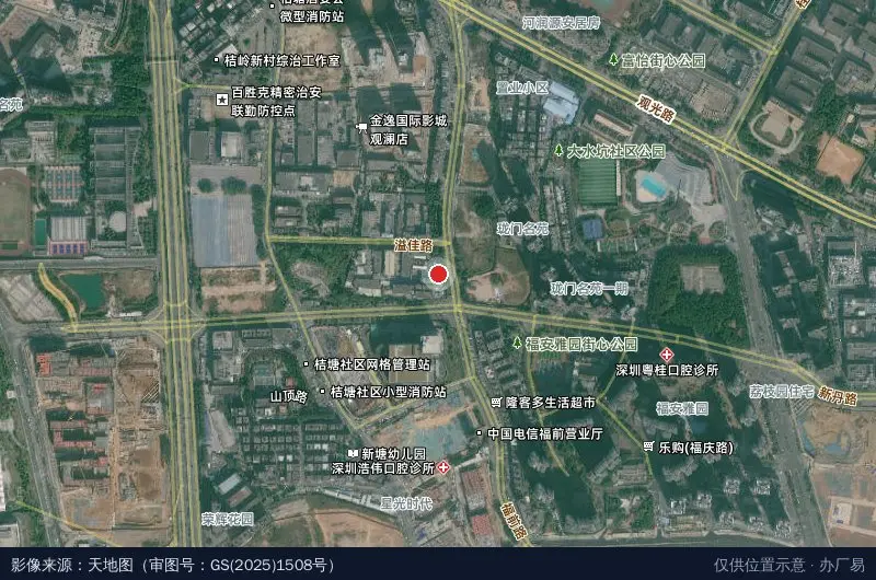 鸿艺产业园卫星位置示意图