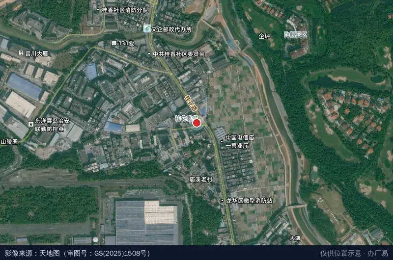 鸿艺产业园第十四园卫星位置示意图