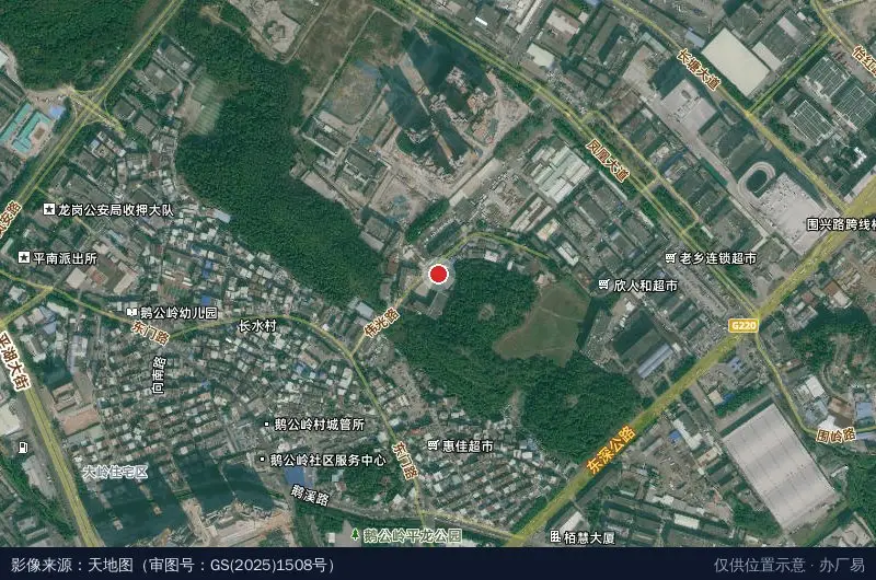 深圳润天成产业园卫星位置示意图