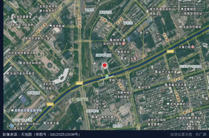 龙岗电子产业园卫星位置示意图