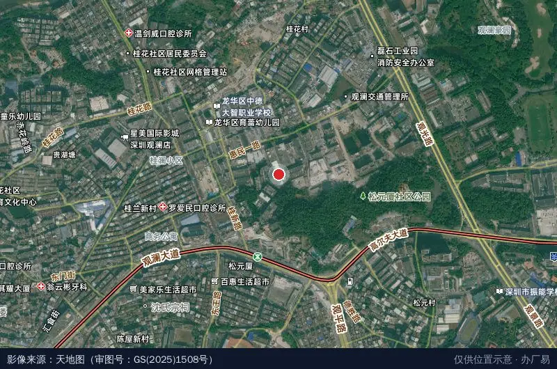 兴霖产业园卫星位置示意图