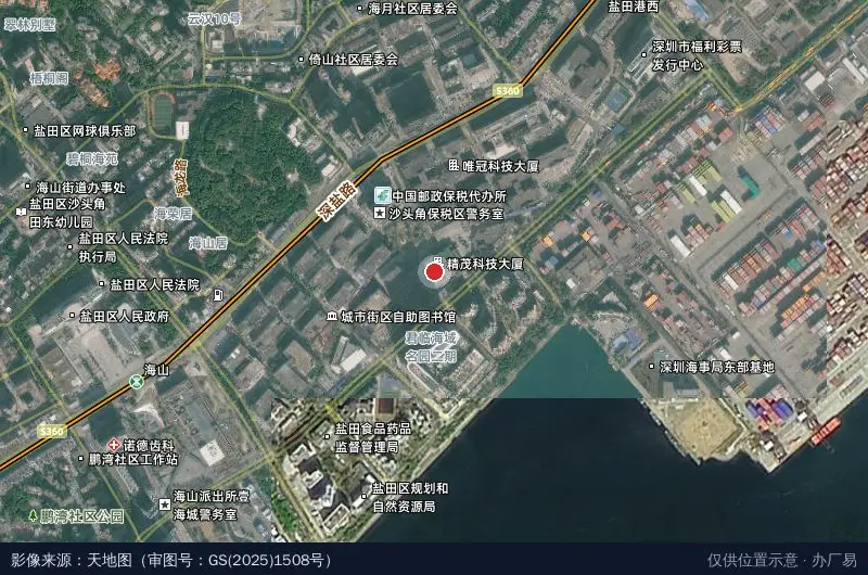盐田智茂低空经济产业园卫星位置示意图