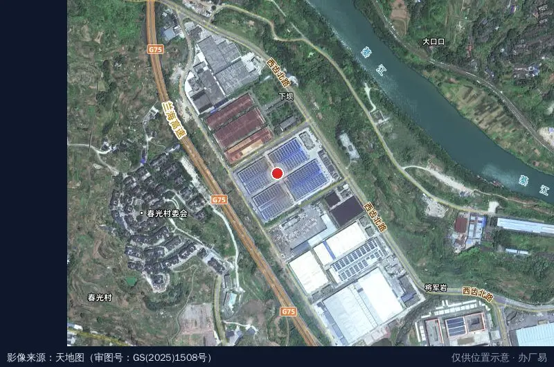 桥河工业园区卫星位置示意图