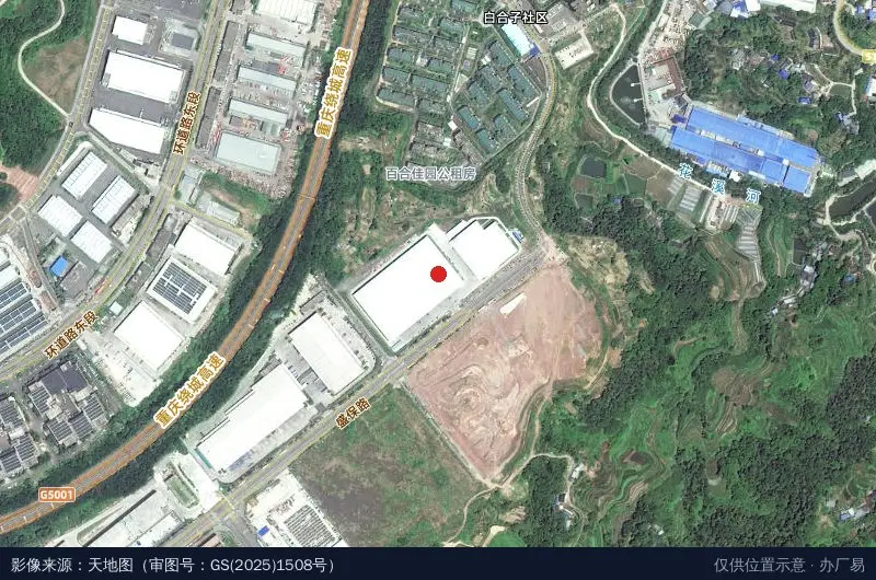 京东亚洲一号(重庆巴南二期)卫星位置示意图