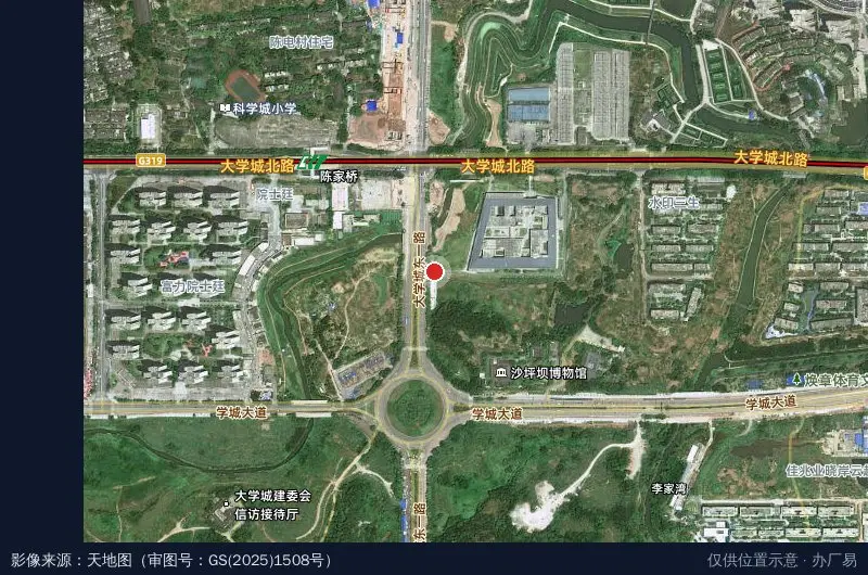沙坪坝数字科技园卫星位置示意图