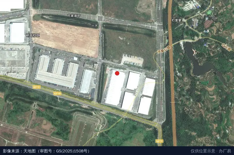 万纬重庆临空智慧冷链物流园卫星位置示意图