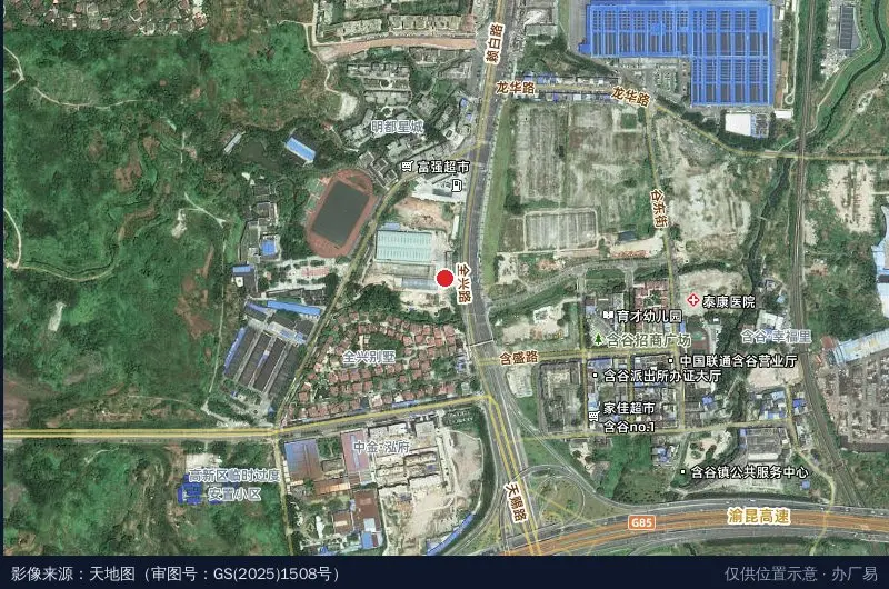 德高建材智慧产业园卫星位置示意图