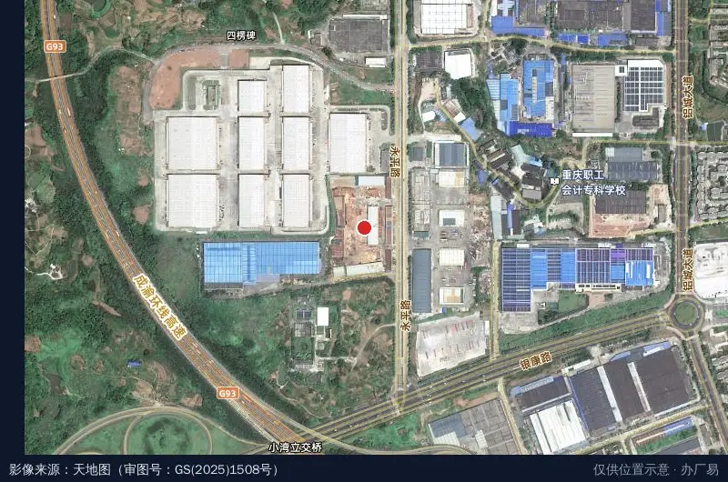 黄磏港木材产业园卫星位置示意图