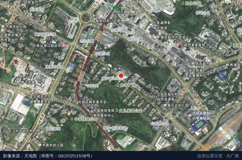 北碚区经济犯罪案件接报中心卫星位置示意图