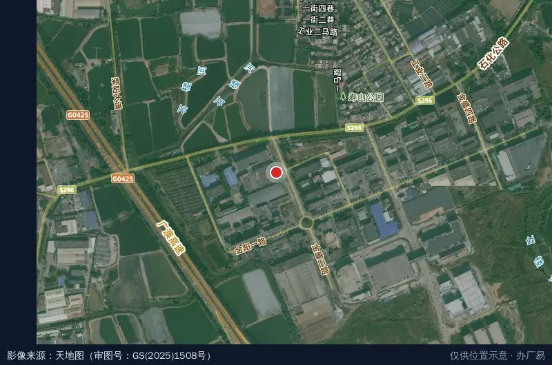 民兴工业园卫星位置示意图