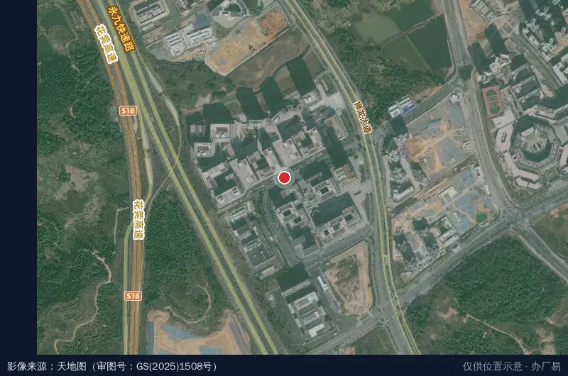 中国纳米谷卫星位置示意图