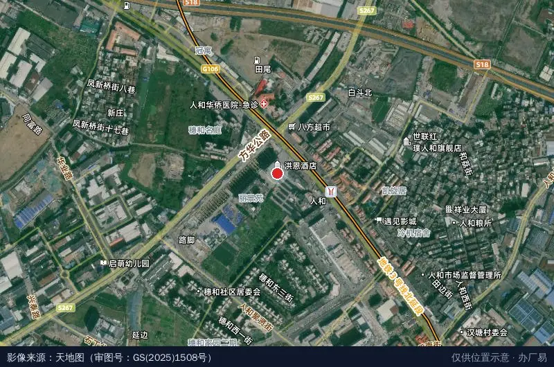 广州欣颖科技产业园卫星位置示意图