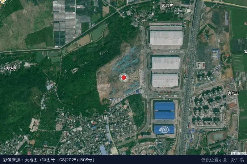 广州北部增长极零碳智慧物流园卫星位置示意图
