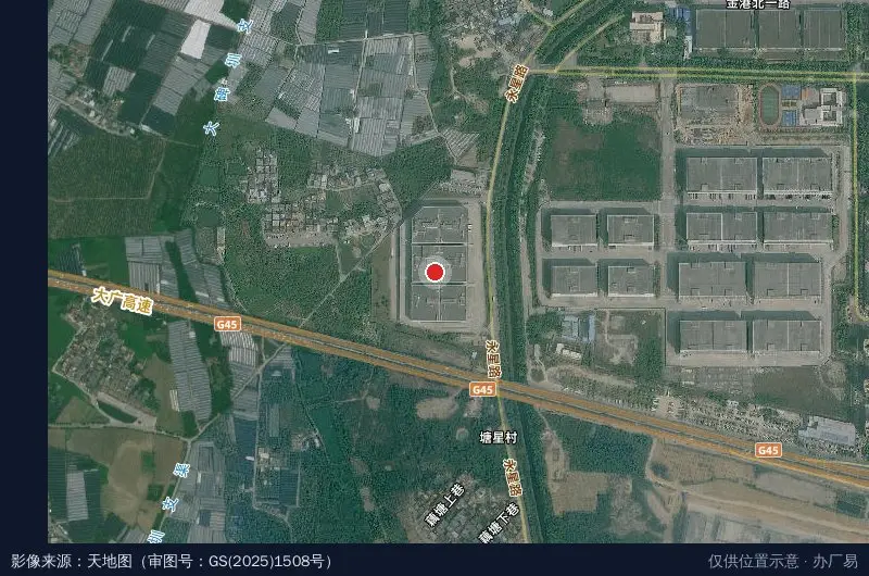 龙地广州空港物流园卫星位置示意图