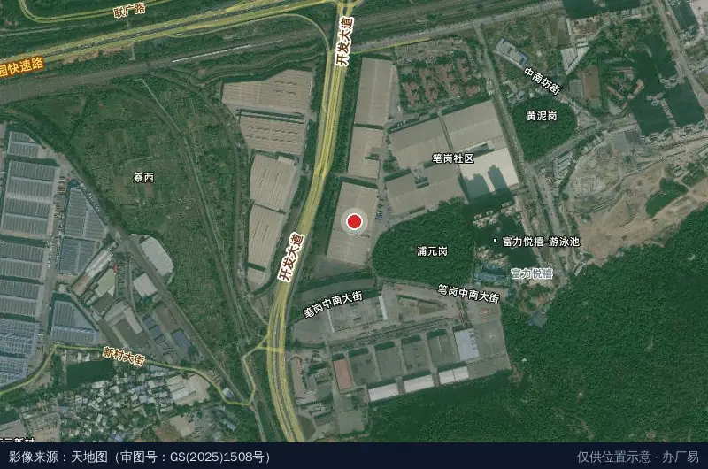 广州骏鸿物流有限公司(骏鸿护林物流园)卫星位置示意图