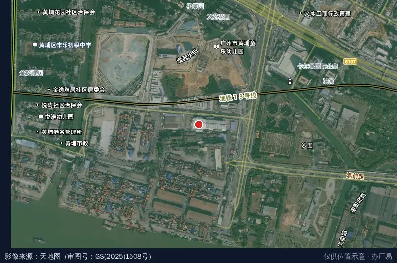 中外运北沙物流中心卫星位置示意图