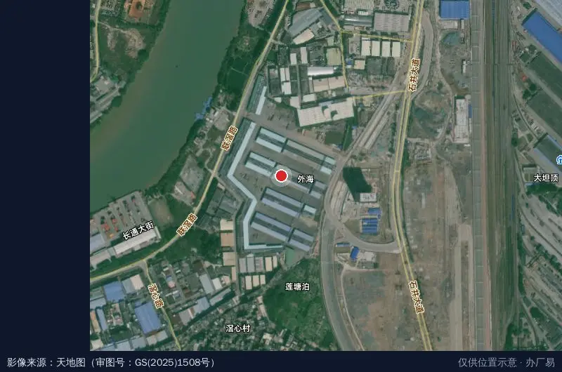 白云湖物流园卫星位置示意图