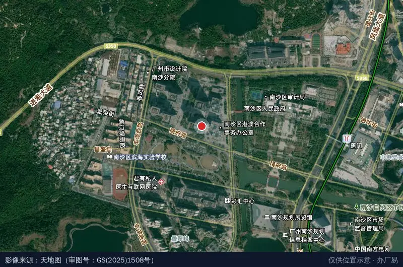 广州南沙经济技术开发区投资促进局卫星位置示意图