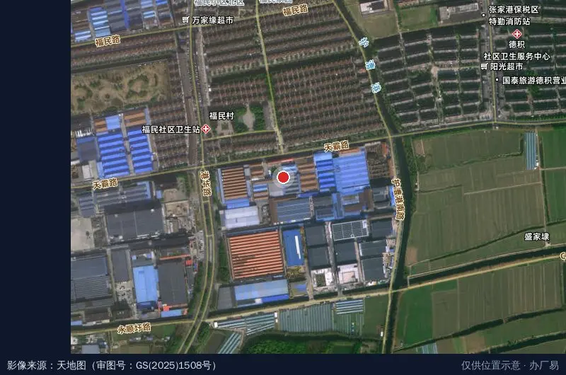 福鑫工业园卫星位置示意图