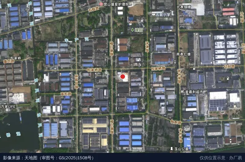 光伏工业园昆山仓储中心卫星位置示意图