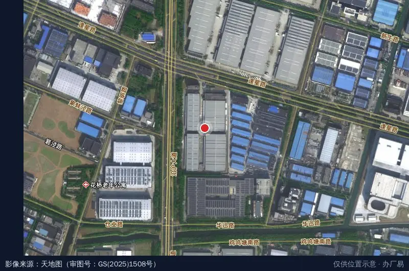 逢星路699号工业园卫星位置示意图