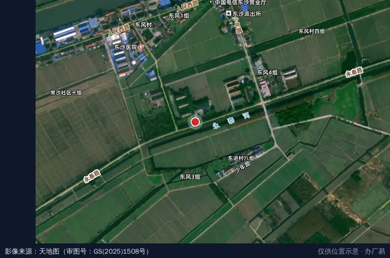东沙科技产业园卫星位置示意图