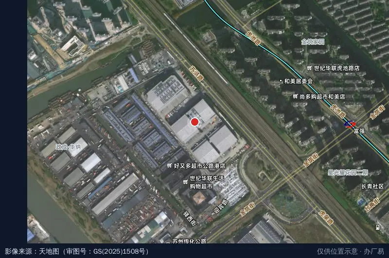 安博苏州金阊物流中心卫星位置示意图