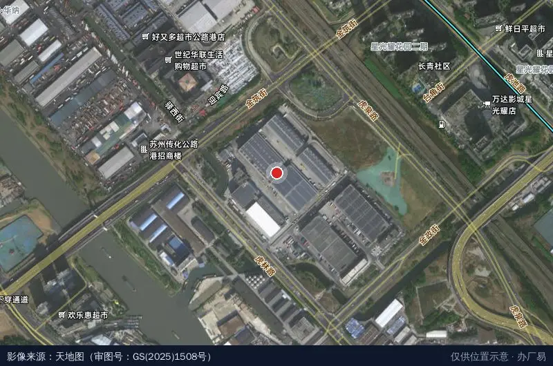 苏汽现代商贸物流产业园卫星位置示意图