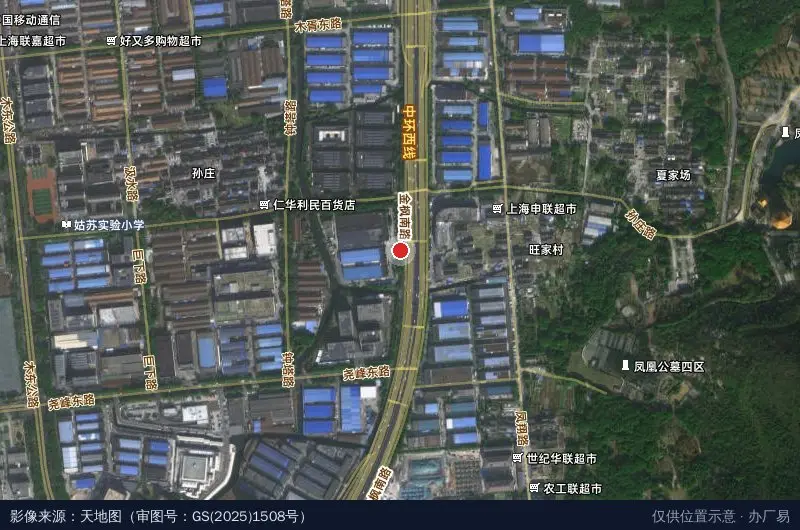 金枫1280产业园卫星位置示意图