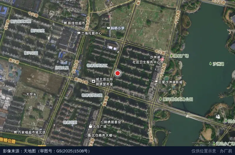 张家港经济技术开发区(杨舍镇)斜桥股份合作社卫星位置示意图