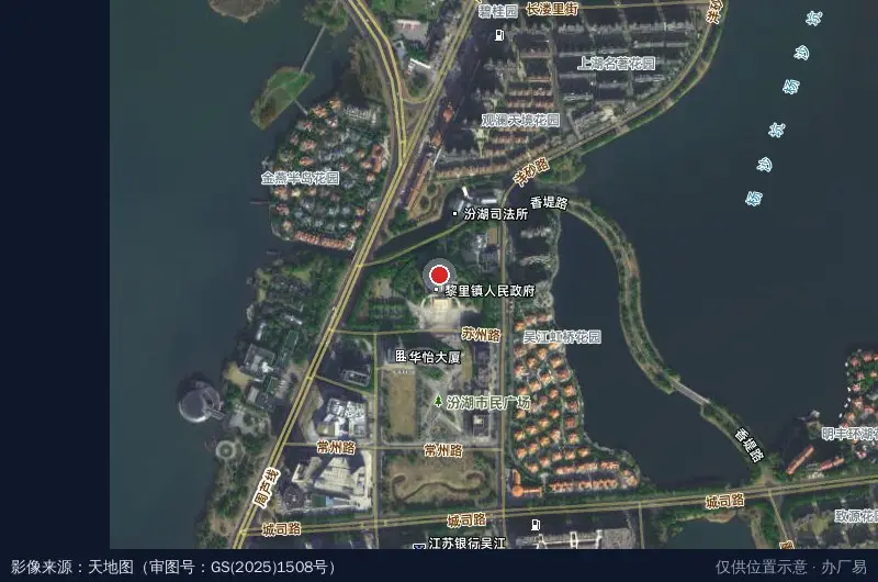 吴江汾湖开发区卫星位置示意图