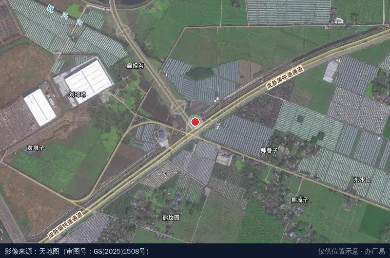 成都甘孜工业园区卫星位置示意图