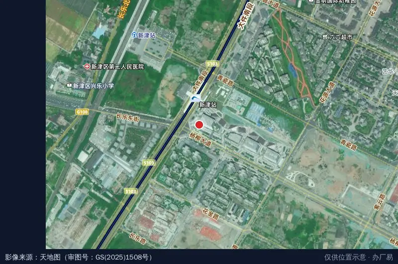 成都市国家数据标注基地牧山园区卫星位置示意图