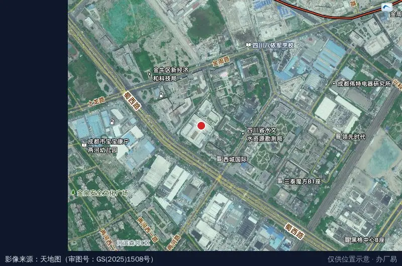 中国华西科创中心卫星位置示意图