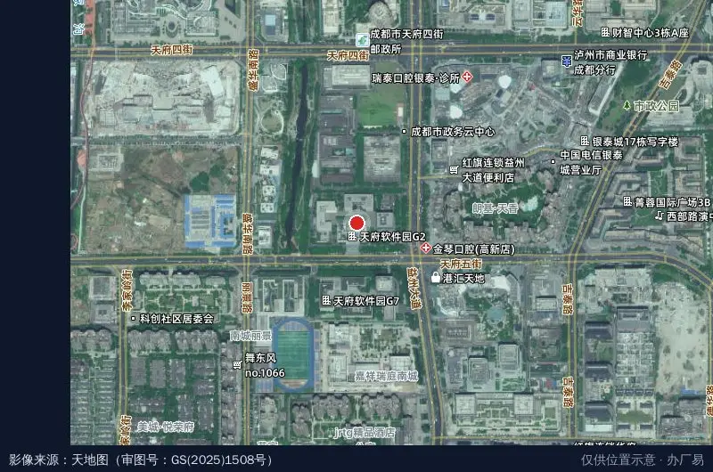 天府软件园G区北区卫星位置示意图