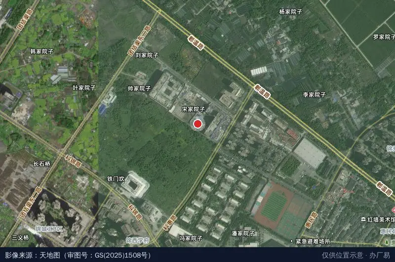 川农科技园2期B区卫星位置示意图