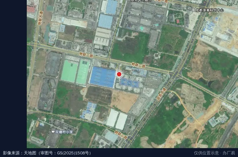 成都信息工程学院科技产业园(2号门)卫星位置示意图